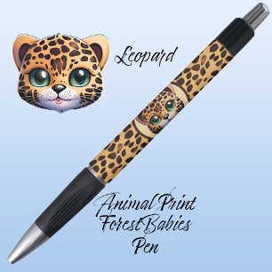 Stylo Cute Whimsical Leopard Safari Poster de animal Jun