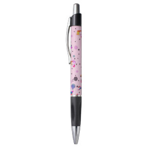 Stylo Danse Musicale de Couleurs sur Fond Rose
