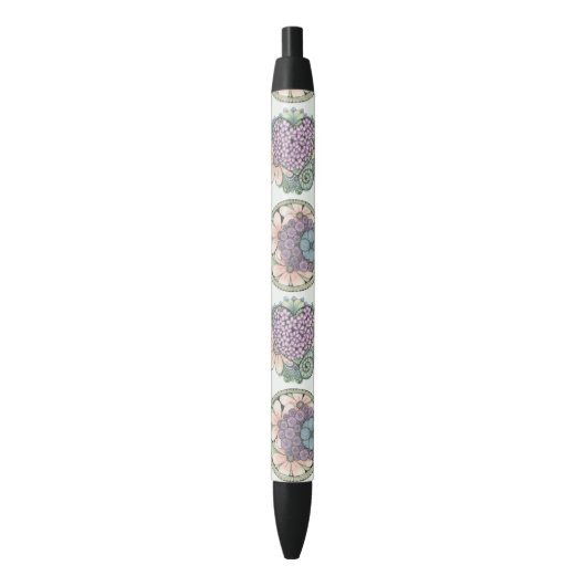 Stylo d'art de gribouillis coeur et fleurs. (devant Vertical)