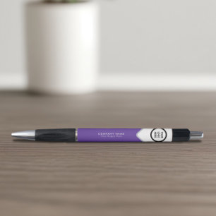 Stylo de branding promotionnel violet logo d'entre