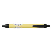 Stylo de marguerite jaune et blanc personnalisé (Dos)
