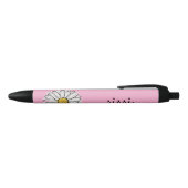 Stylo de marguerite rose et blanc personnalisé - T (Haut)