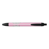 Stylo de marguerite rose et blanc personnalisé - T (Dos)