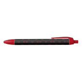 Stylo d'encre noir Coeurs rouges (Haut)