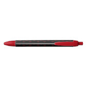 Stylo d'encre noir Coeurs rouges (Dos)