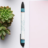 Stylo D'Encre Noir turquoise Et Or