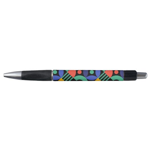 Stylo d'encre noire Motif coloré (Devant)