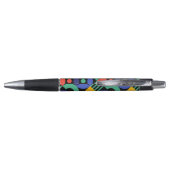 Stylo d'encre noire Motif coloré (Dos)