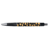 Stylo d'encre noire Motif or (Devant)