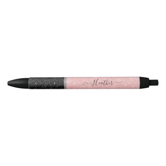 Stylo d'encre noire Parties scintillant rose fille (Devant)