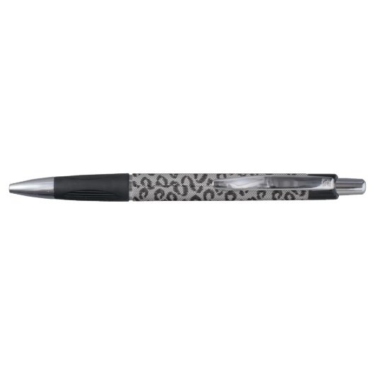 Stylo Dentelle nette noire avec le motif de léopard sur (Dos)