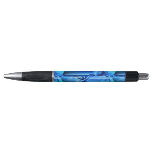 Stylo Design graphique transparent - bleu noir I (Devant)
