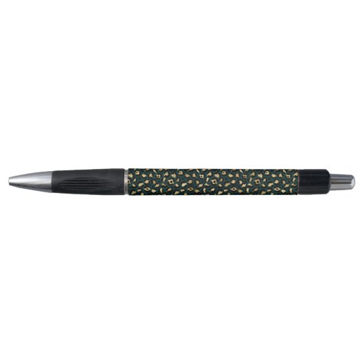 Stylo Design Série Léopard Sarcelle et Or 1 (Devant)