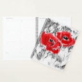 Stylo dessiné à la main des pavots rouges fleurs f (Devant avec enveloppe)