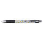 Stylo Ditzy Daisy Daisy sur Blue Custom Grip Pen (Dos)