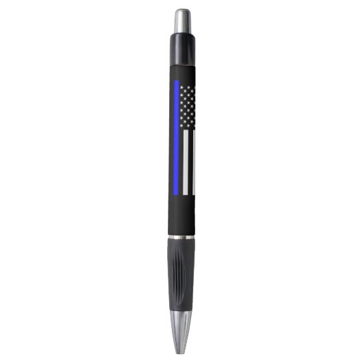 Stylo Drapeau américain Thin Blue Line graphique sur un (Devant (Vertical))