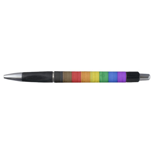 Stylo Drapeau de fierté gay inclusif texturé de Slippery (Devant)