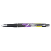 Stylo Drapeau de fierté non binaire funky grunge zigzag (Dos)