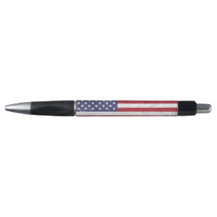 Stylo Drapeau vintage USA Patriotique Américain Rouge Bl