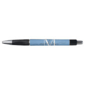 Stylo Dusty Blue White Grey Monogramme Nom du script Sty (Devant)
