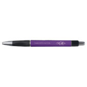 Stylo Écriture de nom en monogramme violet (Devant)
