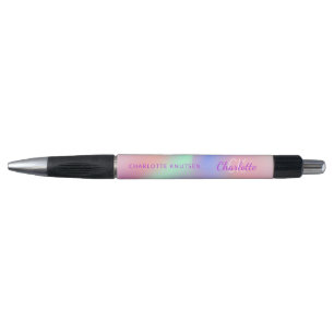 Stylo Écriture de nom monographique rose violet
