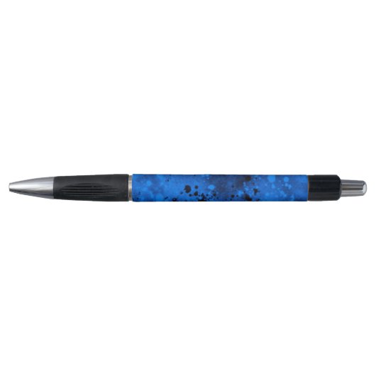 Stylo Effet Retro Paint Splatter en bleu et noir (Devant)