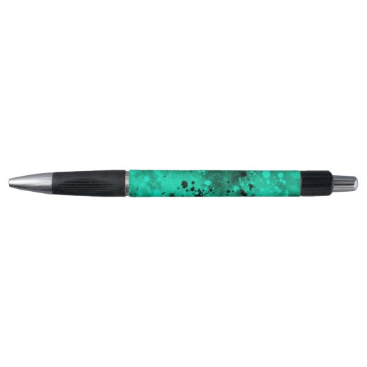 Stylo Effet Retro Paint Splatter Vert & Noir (Devant)