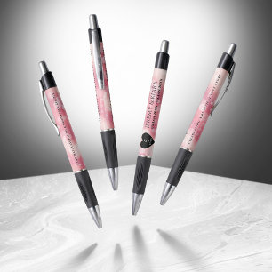 Stylo Élégant 5ème anniversaire Mariage de quartz Rose