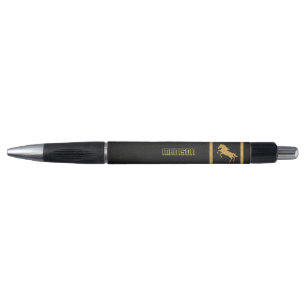 Stylo Elégant Classic Chic Black Gold Horse personnalisé