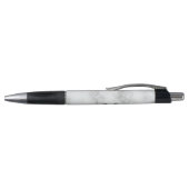 Stylo Elégant Faux Marbre blanc Grey Nom et Monogramme (Haut)