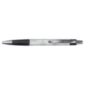 Stylo Elégant Faux Marbre blanc Grey Nom et Monogramme (Dos)
