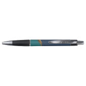 Stylo Elégant Gold Wave Blue Turquoise avec logo d'entre (Dos)