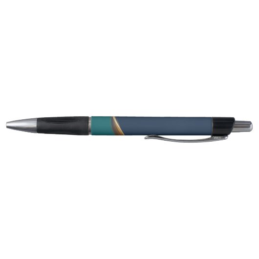 Stylo Elégant Gold Wave Blue Turquoise avec logo d'entre (Bas)