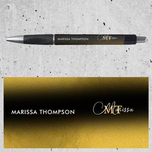 Stylo Élégant Monogramme de Nom en Script avec Dégradé d