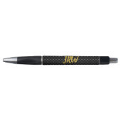 Stylo Élégant Monogramme or noir blanc points Motif (Devant)