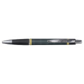 Stylo Élégant Monogramme plaqué vitre noir et or (Dos)