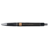 Stylo Élégant monogrammed noir nom d'or script élégant (Devant)