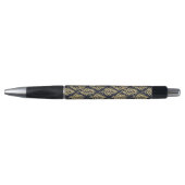 Stylo Elegant Navy Gold Leaf Ballpoint Writing Tool (Devant)