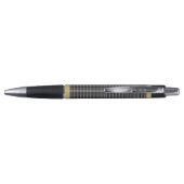 Stylo Élégant noir brillant gris or plaqué Monogramme (Dos)