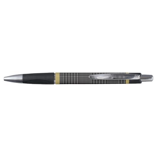 Stylo Élégant noir brillant gris or plaqué Monogramme (Dos)