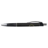 Stylo Élégant or Monogramme personnalisé sur noir (Haut)