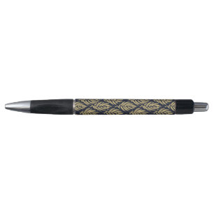 Stylo Élégant Outil d'Écriture Bille Navy Or Feuille