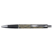 Stylo Élégant Outil d'Écriture Bille Navy Or Feuille (Dos)