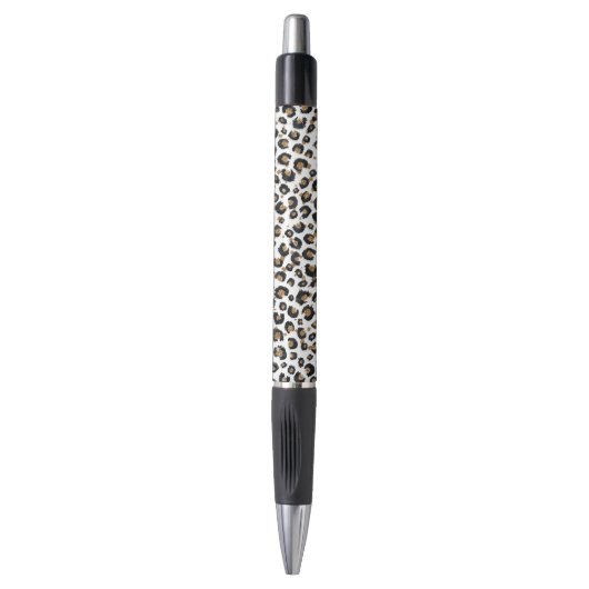 Stylo Élégant Parties scintillant d'or Motif Leopard (Devant (Vertical))