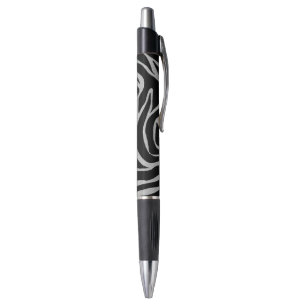 Stylo Elégant Parties scintillant noire Silver Zebra Pos