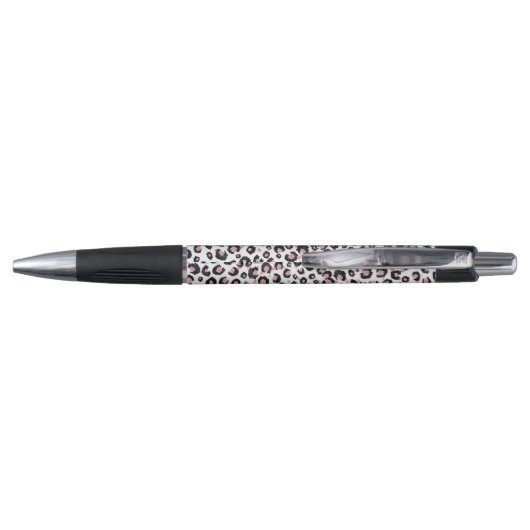 Stylo Élégant Rose Léopard Noir Motif (Dos)