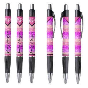 Stylo Élégant rose Premier Nom Monogramme pour Filles, C