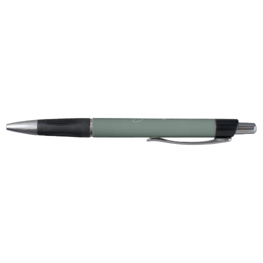 Stylo Élégant Sage Green Signature Script Monogramme (Bas)