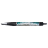 Stylo Élégant script signature Aqua Blue Green Beach (Devant)